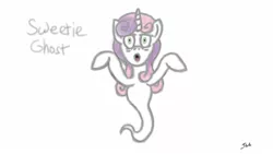 Size: 1366x768 | Tagged: 2spooky, artist:thelonelampman, ghost, ghost pony, irc, safe, sweetie belle, sweetie ghost