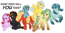 Size: 1150x600 | Tagged: safe, artist:faythx, derpibooru import, ponified, earth pony, eevee, espeon, flareon, glaceon, jolteon, leafeon, pegasus, pony, umbreon, unicorn, vaporeon, baby, baby pony, eeveelutions, female, foal, mare, pokémon, simple background, transparent background