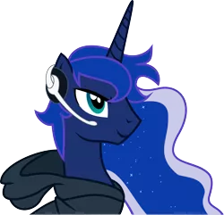 Size: 5457x5250 | Tagged: safe, artist:mastersharp, derpibooru import, princess luna, alicorn, pony, gamer luna, absurd resolution, bust, gamer artemis, horn, portrait, prince artemis, profile, rule 63, simple background, solo, transparent background, vector