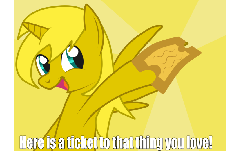 Size: 2707x1769 | Tagged: safe, derpibooru import, oc, oc:ticket, unofficial characters only, alicorn, pony, alicorn oc, image macro, solo, ticket