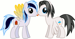 Size: 1119x589 | Tagged: animated, artist:n0m1, derpibooru import, flapping, fluffle puffing, gay, licking, male, meme, oc, oc:skyline, oc:stardust mach, poni licking poni, safe, unofficial characters only, wingboner