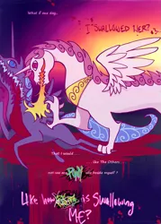 Size: 929x1300 | Tagged: artist:nanhart, blood, comic, death, dragon, dragonified, dragonlestia, grimdark, implied cannibalism, pink-mane celestia, princess celestia, princess luna