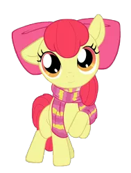 Size: 6000x7946 | Tagged: absurd resolution, adorabloom, apple bloom, artist:nessia, clothes, cute, derpibooru import, edit, safe, scarf, simple background, smiling, solo, transparent background, vector