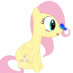 Size: 720x720 | Tagged: safe, artist:bleutaco, derpibooru import, fluttershy, butterfly, filly, simple background, transparent background, vector