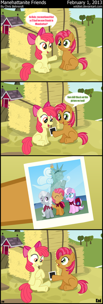 Size: 1424x4192 | Tagged: apple bloom, artist:wildtiel, babs seed, cmc manehatten, comic, derpibooru import, glasses, irony, oc, oc:diamond spoon, oc:silver tiara, picture, polaroid, safe