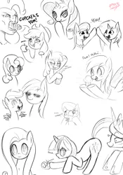 Size: 1280x1829 | Tagged: safe, artist:psychoticmindsystem, derpibooru import, applejack, berry punch, berryshine, carrot top, derpy hooves, fluttershy, golden harvest, lily, lily valley, octavia melody, pinkie pie, princess celestia, rainbow dash, rarity, scootaloo, twilight sparkle, vinyl scratch, pegasus, pony, snail, princess molestia, alcohol, apple, cupcake, drunk, female, mare, muffin, sunglasses