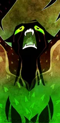 Size: 628x1283 | Tagged: grimdark, artist:tarajenkins, derpibooru import, queen chrysalis, changeling, changeling queen, cupidite, crying, fangs, female, headcanon, heart eyes, image, jpeg, open mouth, princess chrysalis, screaming, solo, wingding eyes