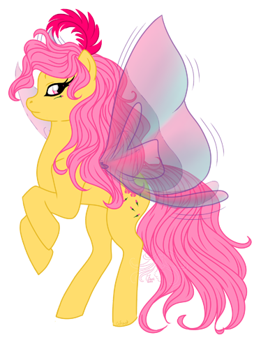 Size: 374x510 | Tagged: artist:masqueadrift, derpibooru import, flutter pony, g1, g1 to g4, generation leap, masqueadrift, queen, queen rosedust, rosedust, safe