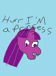 Size: 566x762 | Tagged: safe, artist:bucky, derpibooru import, twilight sparkle, twilight sparkle (alicorn), alicorn, pony, 1000 hours in ms paint, alicorn drama, dialogue, female, mare, ms paint, princess, quality, simple background, solo, stylistic suck