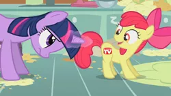 Size: 640x360 | Tagged: apple bloom, as seen on tv, derpibooru import, edit, safe, screencap, twilight sparkle