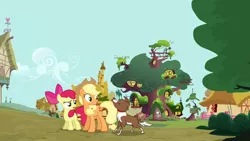 Size: 1280x720 | Tagged: apple bloom, applejack, derpibooru import, just for sidekicks, safe, screencap, winona