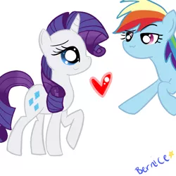 Size: 1000x1000 | Tagged: artist:mayleebell24, derpibooru import, female, lesbian, rainbow dash, raridash, rarity, safe, shipping