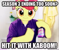 Size: 337x285 | Tagged: all caps, apple bloom, as seen on tv, billy mays, caption, derpibooru import, filly mays, infomercial, kaboom, safe
