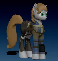Size: 814x857 | Tagged: safe, artist:harikon, derpibooru import, oc, oc:littlepip, unofficial characters only, pony, unicorn, fallout equestria, fanfic, /mlp/, 3d, 3d model, cg, clothes, fanfic art, female, mare, pipbuck, solo, vault suit, zbrush 4r5