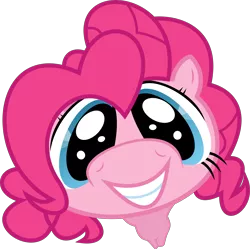 Size: 6049x6034 | Tagged: safe, artist:baka-neku, derpibooru import, pinkie pie, earth pony, pony, absurd resolution, boop, cute, diapinkes, faic, female, fisheye lens, grin, looking at you, mare, offscreen character, ponk, pov, simple background, smiling, solo, squee, transparent background, vector