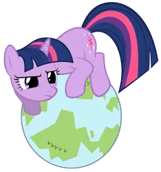Size: 4981x5313 | Tagged: dead source, safe, artist:dentist73548, derpibooru import, twilight sparkle, pony, unicorn, secret of my excess, absurd resolution, crouching, cute, female, frown, glare, globe, mare, planet, simple background, solo, tangible heavenly object, transparent background, twilight cat, unicorn twilight, vector