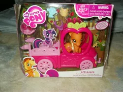 Size: 4000x3000 | Tagged: applejack, applejack truck, artist:shadowwolf3337, brushable, cardboard cutout, cardboard twilight, choking hazard, derpibooru import, farm truck, packaging, safe, toy, truck, twilight sparkle