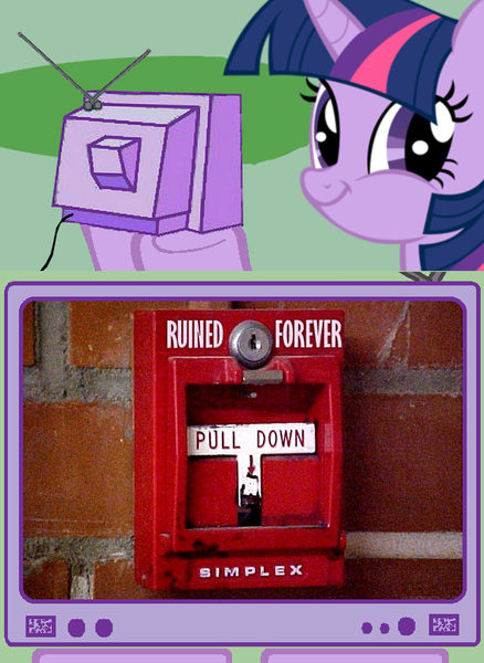 Size: 563x771 | Tagged: alicorn drama, derpibooru import, exploitable meme, ruined forever, safe, tv meme, twiface, twilight sparkle