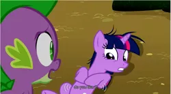 Size: 643x355 | Tagged: safe, derpibooru import, screencap, spike, twilight sparkle, lesson zero, context is for the weak, do not want, female, male, out of context, shipping, straight, twispike, youtube caption