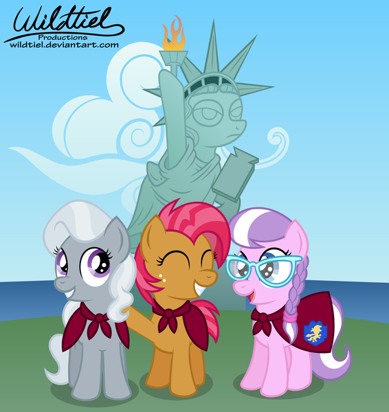 Size: 3660x3880 | Tagged: artist:wildtiel, babs seed, cmc manehatten, derpibooru import, glasses, oc, oc:diamond spoon, oc:silver tiara, safe