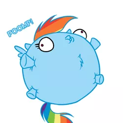 Size: 600x600 | Tagged: artist:scherzo, balloonie pony, chest fluff, derpibooru import, original species, rainbow dash, rainbowfreakindash, safe, solo