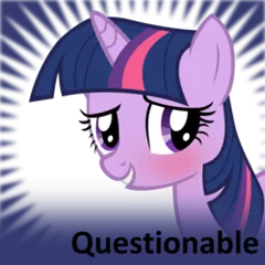 Size: 250x250 | Tagged: blushing, derpibooru import, grin, meta:questionable, official spoiler image, safe, smiling, solo, spoilered image joke, twilight sparkle