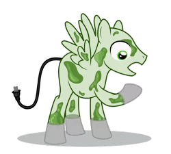 Size: 500x450 | Tagged: safe, artist:kdogfour, derpibooru import, oc, oc:evest greene, ponified, unofficial characters only, lava lamp pony, object pony, original species, pegasus, pony, lava lamp, male, plug, simple background, transparent background, us plug