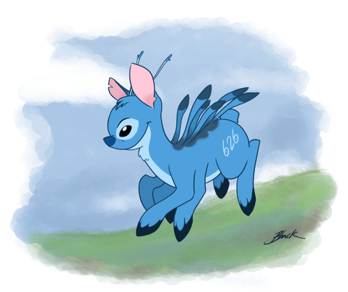 Size: 1000x840 | Tagged: artist:caycowa, lilo and stitch, ponified, safe, stitch