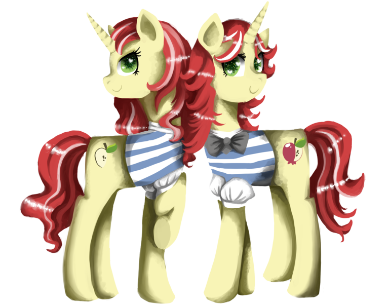 Size: 2124x1664 | Tagged: safe, artist:rubi-one-chan, derpibooru import, flam, flim, pony, female, flim flam brothers, mare, rule 63, sham, shim, shim sham sisters