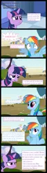 Size: 1500x5500 | Tagged: artist:lightningtumble, comic, derpibooru import, mysteries of equestria, rainbow dash, safe, scrunchy face, shrug, twilight sparkle