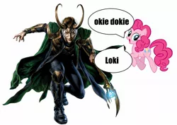 Size: 2068x1468 | Tagged: safe, derpibooru import, pinkie pie, loki, okie doki loki, pun