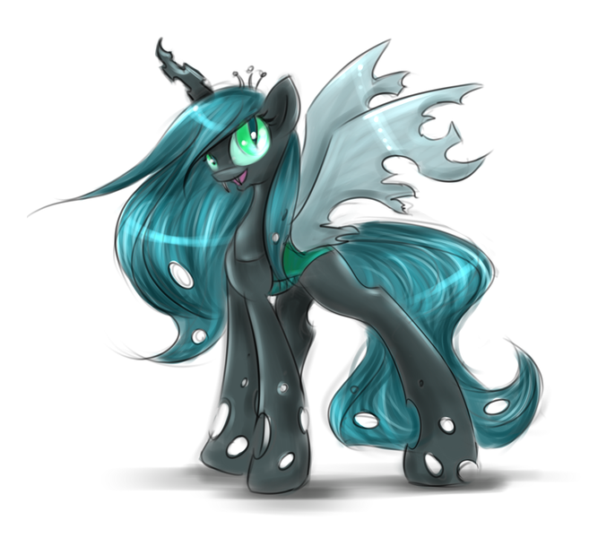 Size: 1000x900 | Tagged: artist:kairaanix, cute, cutealis, queen chrysalis, safe, smiling