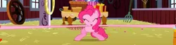 Size: 1136x295 | Tagged: derpibooru import, great moments in animation, party of one, pinkie pie, safe, screencap, stretch, stretchy, taffy arms