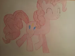 Size: 3264x2448 | Tagged: safe, artist:marxon6, derpibooru import, pinkie pie, earth pony, pony, eyes closed, smiling, solo, traditional art