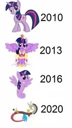 Size: 500x882 | Tagged: safe, derpibooru import, discord, twilight sparkle, twilight sparkle (alicorn), alicorn, draconequus, pony, sea pony, seahorse, unicorn, cardboard twilight, hilarious in hindsight, seapony twilight, stock vector, this isn't even my final form, unicorn twilight, we are going to hell