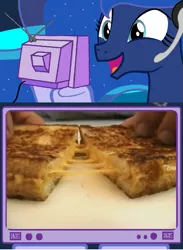 Size: 563x771 | Tagged: derpibooru import, exploitable meme, gamer luna, glorious grilled cheese, grilled cheese, princess luna, safe, tv meme