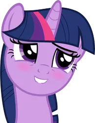 Size: 10000x12860 | Tagged: absurd resolution, artist:missloodee, bedroom eyes, blushing, bust, cute, derpibooru import, lip bite, portrait, safe, simple background, smiling, solo, transparent background, twilight sparkle, vector