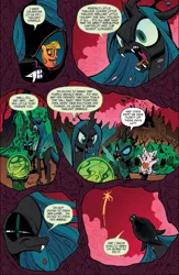 Size: 704x1079 | Tagged: angry, artist:andypriceart, changeling, changeling officer, changeling slime, comet, comic, crystal ball, cute citizens of wuvy-dovey land, derpibooru import, fangs, idw, innocent kitten, official comic, queen chrysalis, ruins, safe, secretariat, smiling, smirk, spoiler:comic, twilight sparkle, wovey dovey land