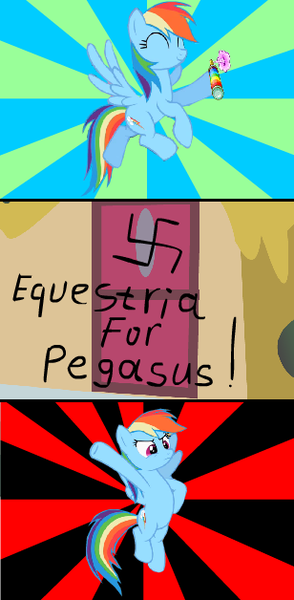 Size: 308x628 | Tagged: nazi, racism, rainbow dash, safe