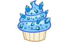 Size: 3500x1969 | Tagged: artist:totalcrazyness101, cupcake, derpibooru import, food, gem, no pony, safe, sapphire, sapphire cupcake, secret of my excess, simple background, transparent background, vector