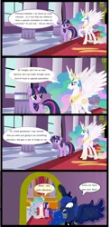 Size: 4873x10000 | Tagged: safe, artist:hatbulbproductions, derpibooru import, princess celestia, princess luna, twilight sparkle, absurd resolution, comic, glue, plot