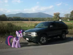 Size: 3264x2448 | Tagged: car, chevrolet, chevrolet blazer, derpibooru import, irl, photo, ponies in real life, safe, solo, twilight sparkle