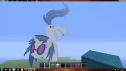 Size: 1920x1080 | Tagged: safe, artist:confusedmissflower, derpibooru import, vinyl scratch, pony, unicorn, bucking, female, game screencap, mare, minecraft, minecraft pixel art, pixel art, solo