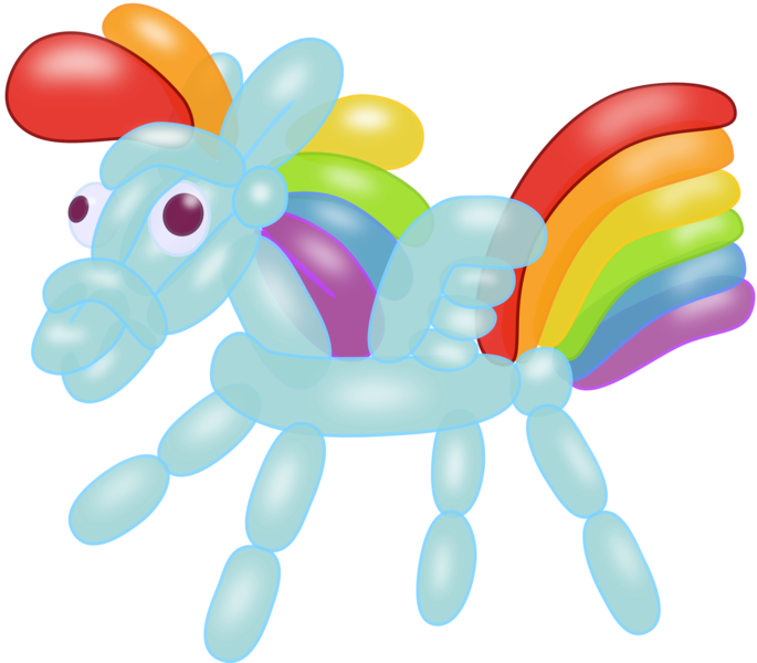 Size: 6000x5253 | Tagged: absurd resolution, artist:sakatagintoki117, balloon animal, balloon pony, balloon rainbow dash, derpibooru import, rainbow dash, safe, simple background, transparent background, vector