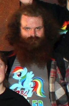 Size: 232x358 | Tagged: safe, derpibooru import, rainbow dash, human, beard, clothes, irl, irl human, photo, shirt