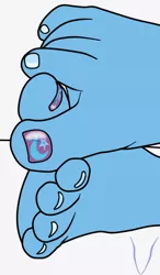 Size: 350x600 | Tagged: suggestive, artist:dactdigityl, derpibooru import, trixie, barefoot, cutie mark, feet, foot fetish, foot focus, nail art, nail polish, toenails, toes