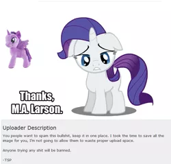 Size: 635x607 | Tagged: alicorn drama, derpibooru, derpibooru import, drama, meta, rarity, safe, thanks m.a. larson, twilight sparkle, vulgar