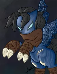 Size: 893x1155 | Tagged: safe, artist:allypwa, derpibooru import, ponified, image, jpeg, legacy of kain, male, no pupils, raziel, solo, solo male, soul reaver, watermark, wraith