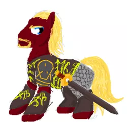 Size: 348x333 | Tagged: artist:auraion, derpibooru import, lord of the rings, ponified, rohan, safe, sword, theoden