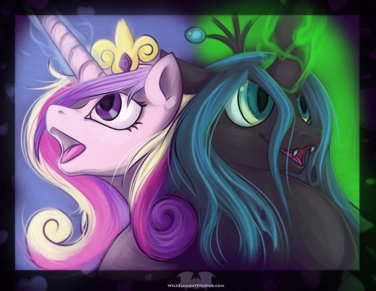 Size: 1920x1484 | Tagged: artist:temrin, derpibooru import, princess cadance, queen chrysalis, safe